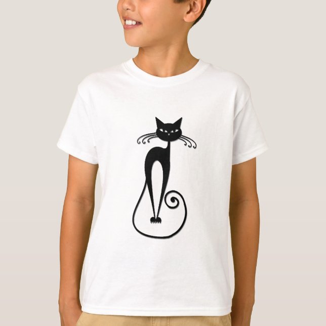 Camiseta Gato negro flaco caprichoso (Anverso)