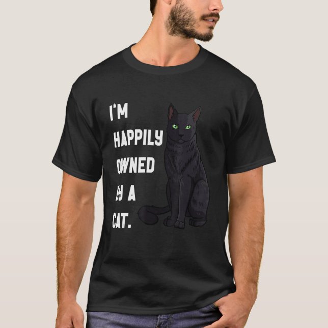 Camiseta Gato negro Gatito Gatito Lover Funny Dueño del Mas (Anverso)