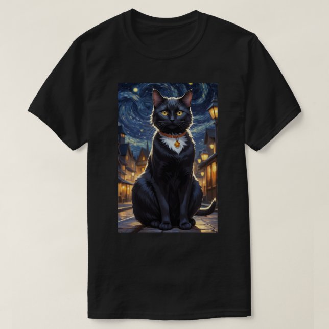 Camiseta Gato negro Gato Halloween Gato Amante de la camion (Diseño del anverso)
