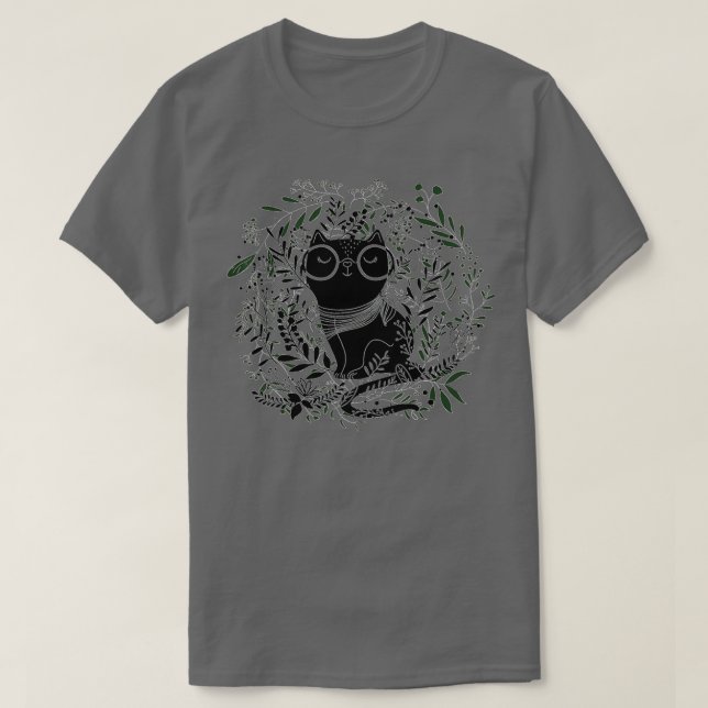 Camiseta Gato negro, gato lindo, gato negro, gato (Diseño del anverso)