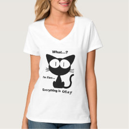 Camiseta Gato Negro, Gato Lindo, Patrón de Gato, Moderno 