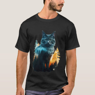 Camiseta Gato negro gato realista lindo gato pintar un gato