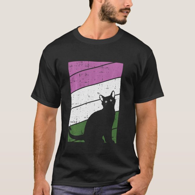 Camiseta Gato Negro Género Orgullo Gay Kitty Lgbt Q Orgullo (Anverso)