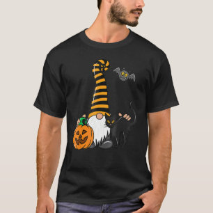 Camiseta Gato Negro Gnomo Calabaza Jack O Linterna Murciéla