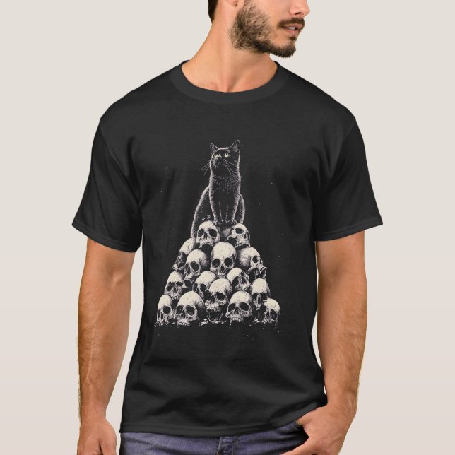 Camiseta Gato negro gótico oscuro (Anverso)