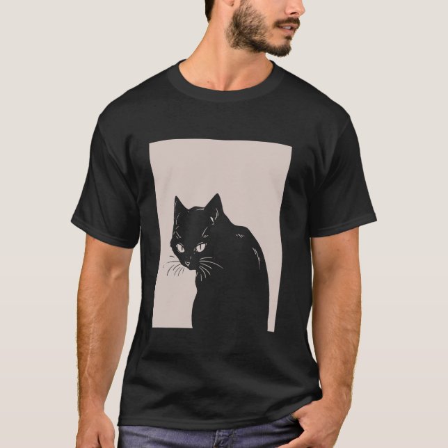 Camiseta Gato negro gótico pastel (Anverso)