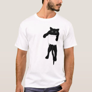 Camiseta Gato negro gracioso gato pulsera gato lindo gato