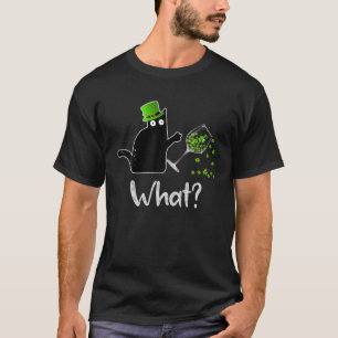 Camiseta Gato negro gracioso que aplasta el vidrio de vino 