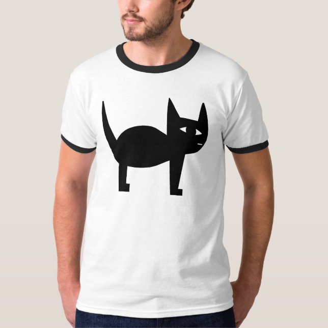 Camiseta Gato negro grande (Anverso)