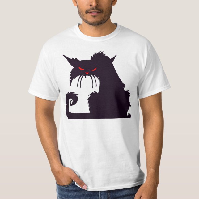 Camiseta Gato negro gruñón (Anverso)