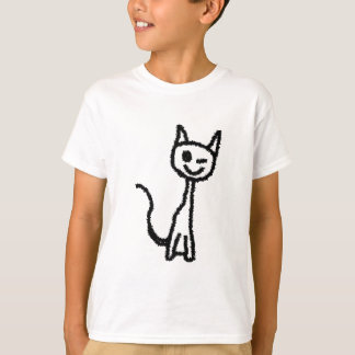Camiseta Gato negro, guiñando