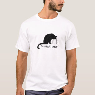 Camiseta Gato negro hace lo que quiero que sea divertido pa