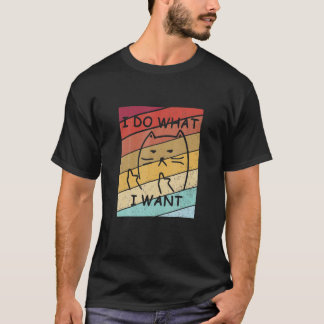 Camiseta Gato Negro Hacer Lo Que Quiero La Copa Roja Mi Gat