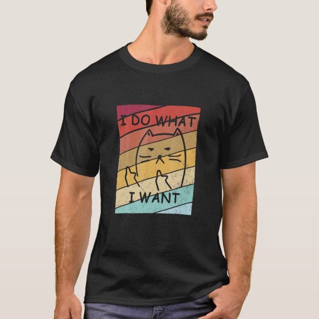 Camiseta Gato Negro Hacer Lo Que Quiero La Copa Roja Mi Gat (Anverso)