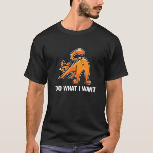 Camiseta Gato Negro Hacer Lo Que Quiero La Copa Roja Mi Gat
