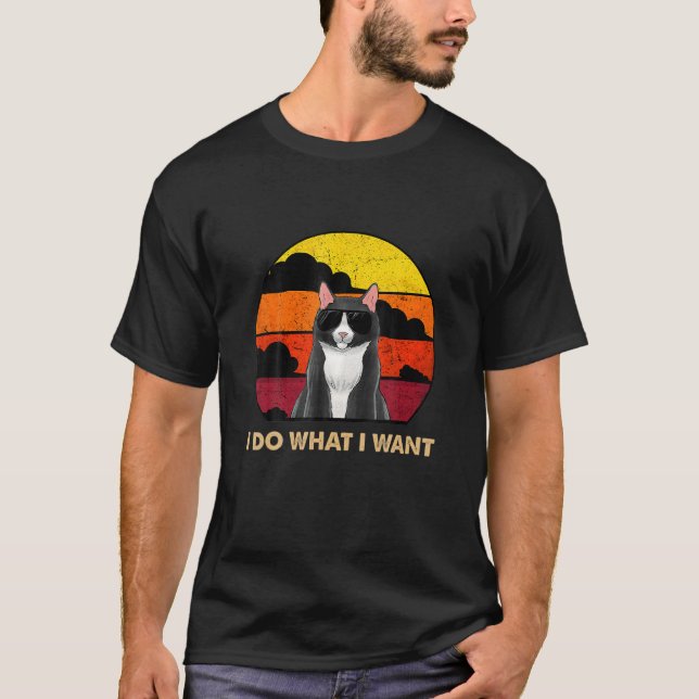 Camiseta Gato Negro Hacer Lo Que Quiero La Copa Roja Mi Gat (Anverso)