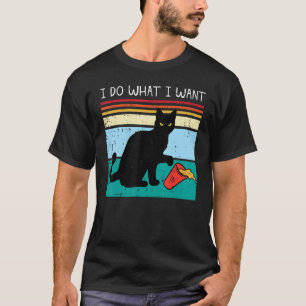 Camiseta Gato negro hago lo que quiero hombres de la copa m