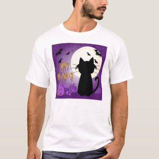 Camiseta Gato negro Halloween