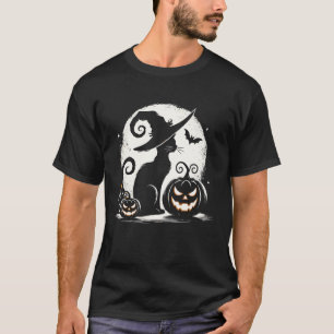 Camiseta Gato Negro Halloween Amantes de los Gatos