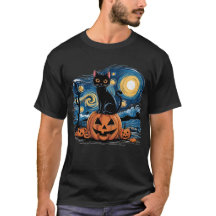 Gato negro Halloween Gato ama al gato estrellado d