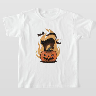 Camiseta Gato negro Halloween Gato ama al gato estrellado d