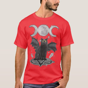 Camiseta Gato negro Halloween Triple Moon Cat Pagan Witch