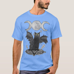 Camiseta Gato negro Halloween Triple Moon Cat Pagan Witch