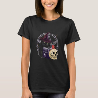 Camiseta Gato Negro Hechizo Mágico Gato de Halloween