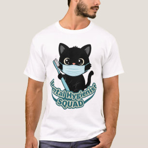 Camiseta Gato Negro Higienista Dental