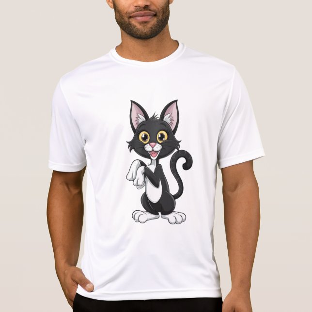 Camiseta Gato negro juguetón con ojos amarillo brillante (Anverso)