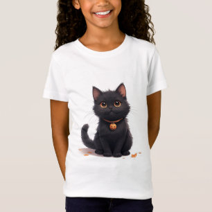 Camiseta Gato negro kawaii adorable Halloween magia 🎃