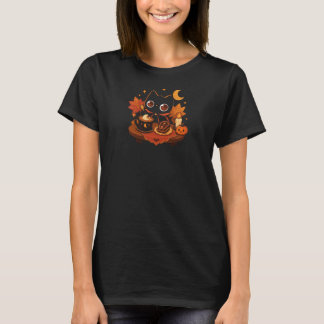 Camiseta Gato Negro Kawaii Café de Halloween – Noche Espelu