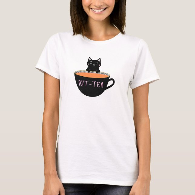 CAMISETA GATO NEGRO KIT-TEA (Anverso)