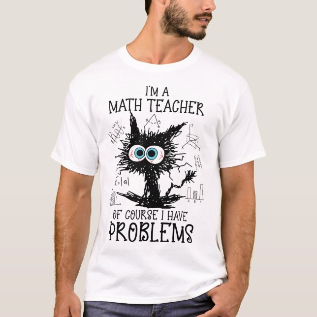 Camiseta Gato Negro Kitty Soy Maestra De Matemáticas Por Su (Anverso)