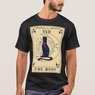 Camiseta Gato Negro La Luna Carta Tarot Bruja Vintage Tarot