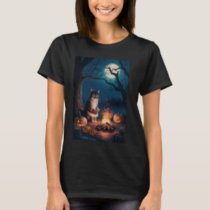 Camiseta Gato negro leyendo libros calabaza profesores de o