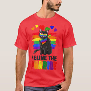 Camiseta Gato negro LGBT felina al orgullo