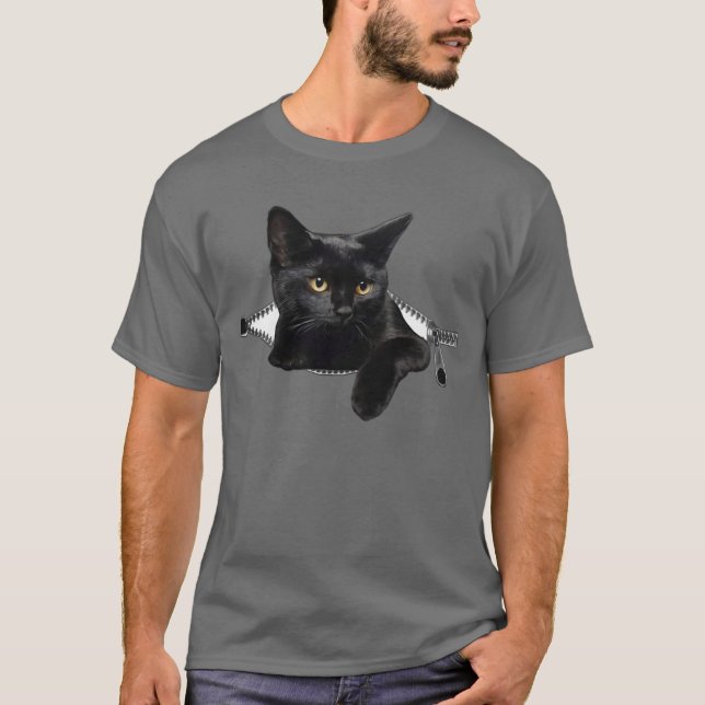 Camiseta Gato negro lindo (Anverso)