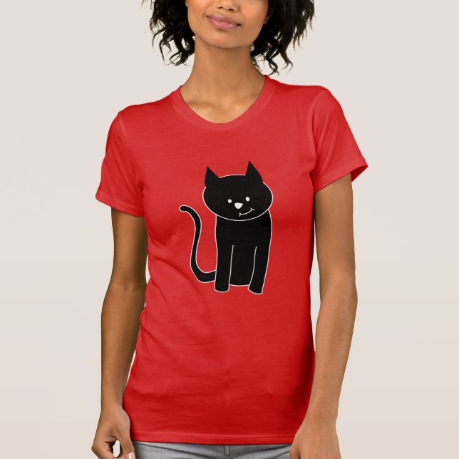 Camiseta Gato negro lindo (Anverso)