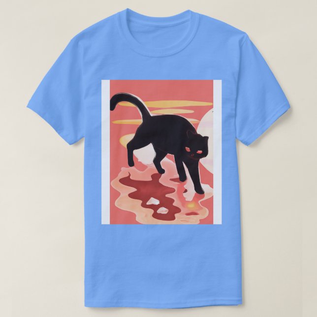 Camiseta Gato negro lindo (Diseño del anverso)
