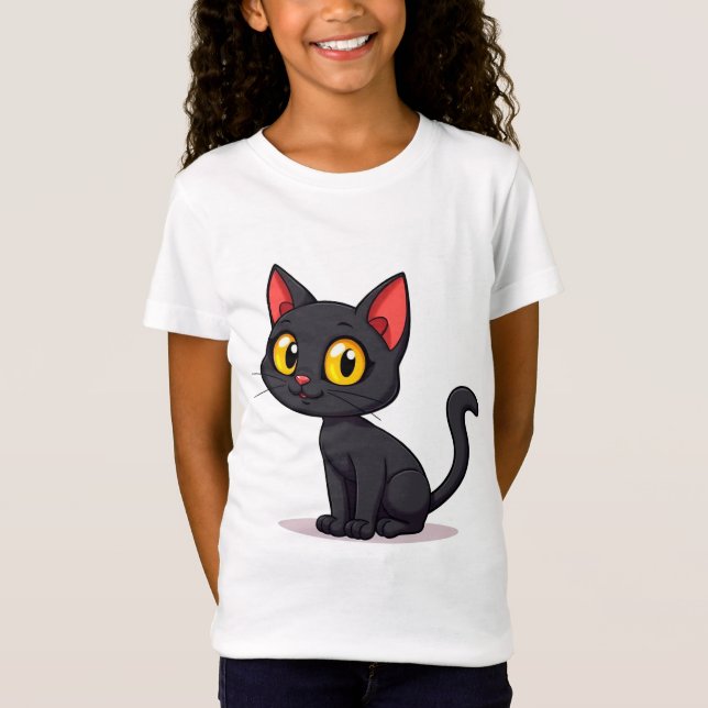 Camiseta Gato negro lindo (Anverso)