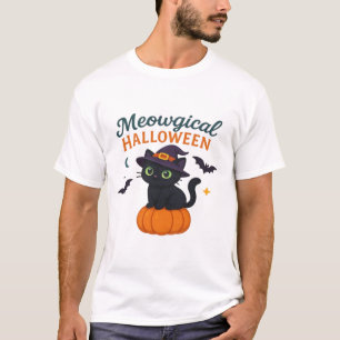 Camiseta Gato negro lindo con ojos verdes brillantes en cal
