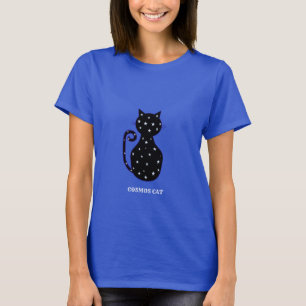 Camiseta Gato negro lindo cosmos