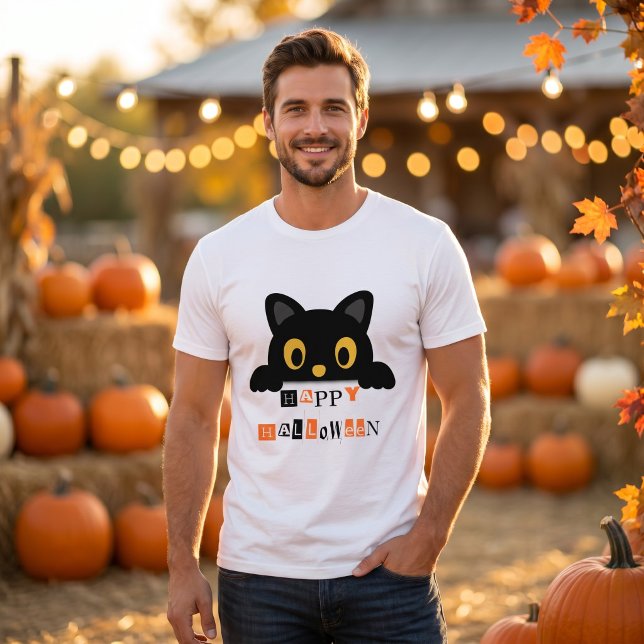 Camiseta Gato Negro Lindo de Halloween (Subido por el creador)