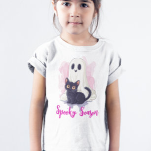 Camiseta Gato negro lindo fantasma Temporada espeluznante r