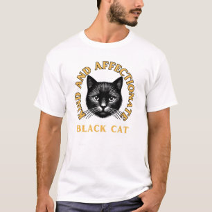 Camiseta Gato negro lindo y suave   Diseño artístico