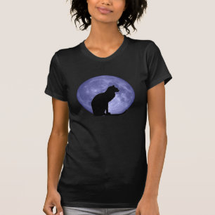 Camiseta Gato negro, luna azul