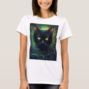 Camiseta Gato Negro Magia Verde