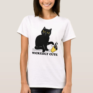 Camiseta Gato negro malvadamente lindo