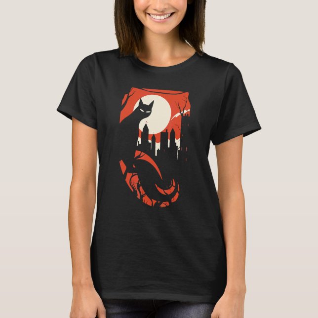 Camiseta Gato negro malvado (Anverso)